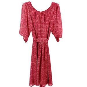 Rachel Zoe Olivia Silk Midi Dress Rust Orange size 10